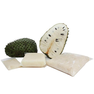 Pulpa de guanabana y piezas de fruta